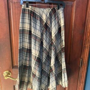 Vintage Alfred dunner accordian pleated wool midi skirt 1980s